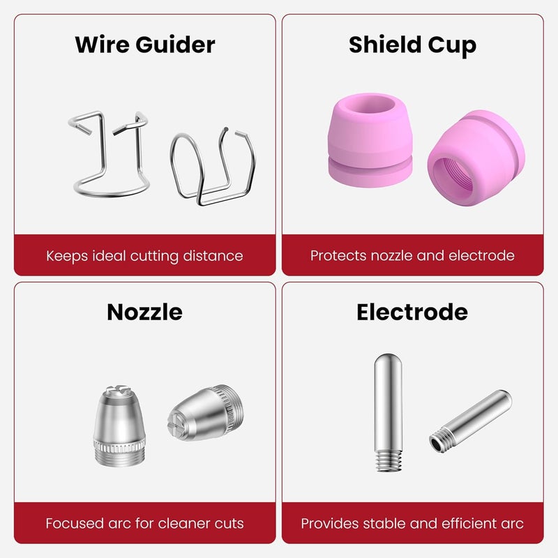 bestarc AG60P Plasma Cutter Consumables Cutting Torch Tip Nozzles Kit 24pcs For BTC500DP, BTC650DP - Image 4
